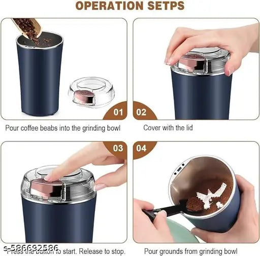 ZYVON Portable Electric Coffee Grinder Spice & Coffee Bean Grinder Stainless